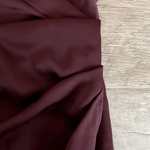 All Saints Cadia Midi Wrap Cold Shoulder Wine Burgundy Dress Size 2 - Picture 7 of 11